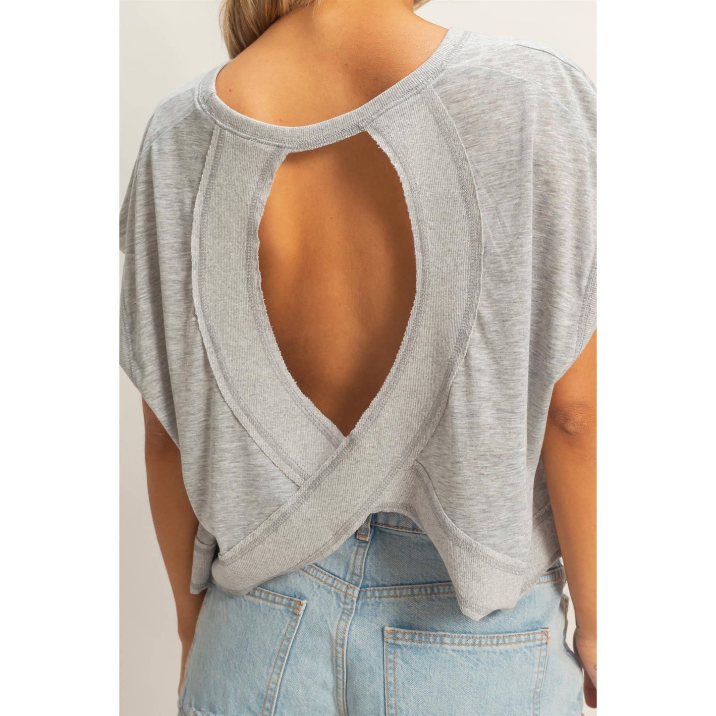 Boxy Crew Neck Top BLACK