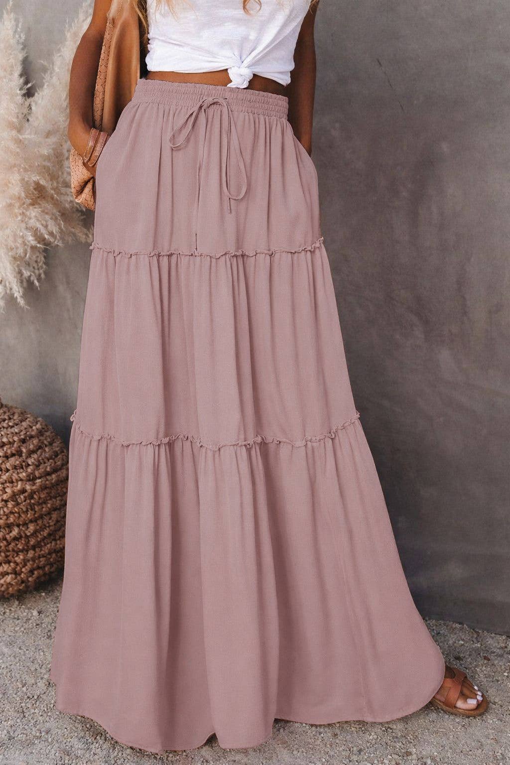 Boho Tiered Maxi Skirt