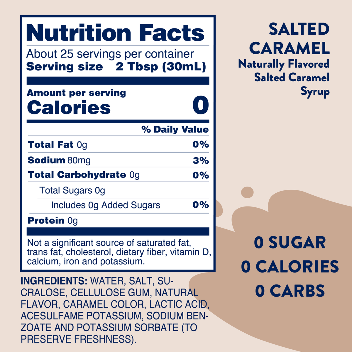 Sugar Free Salted Caramel Syrup - Jordan's Skinny Mixes