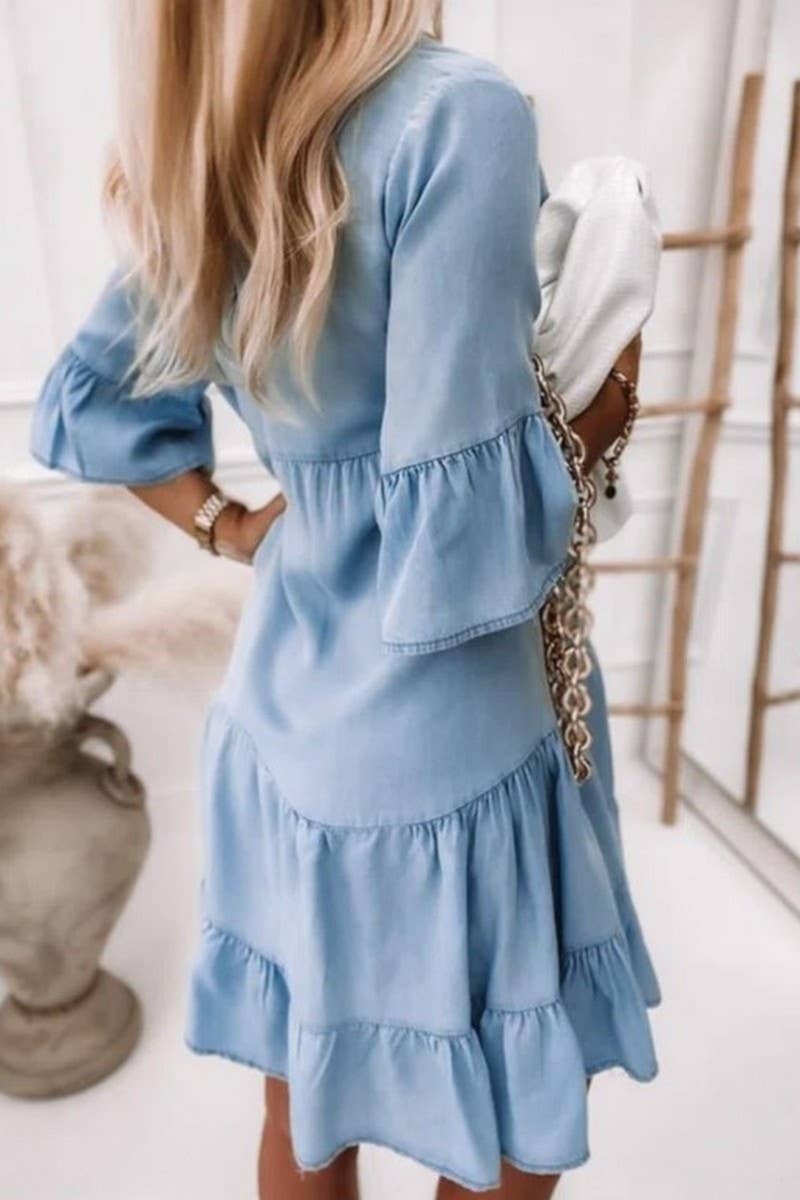 WASHED DENIM DRESS
