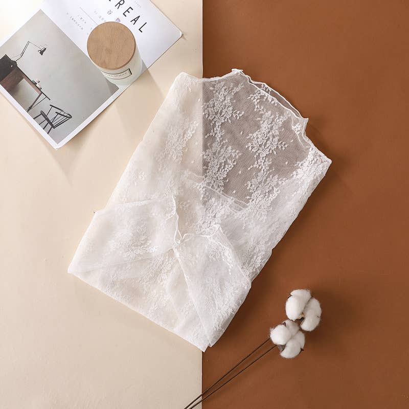 Floral Lace Sheer Mesh Top