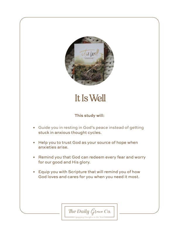 The Daily Grace Co - It Is Well Bible Study