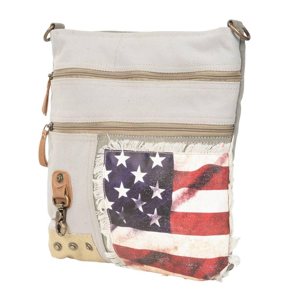 Clea Ray Canvas Bags & Clothing - American Flag Crossbody