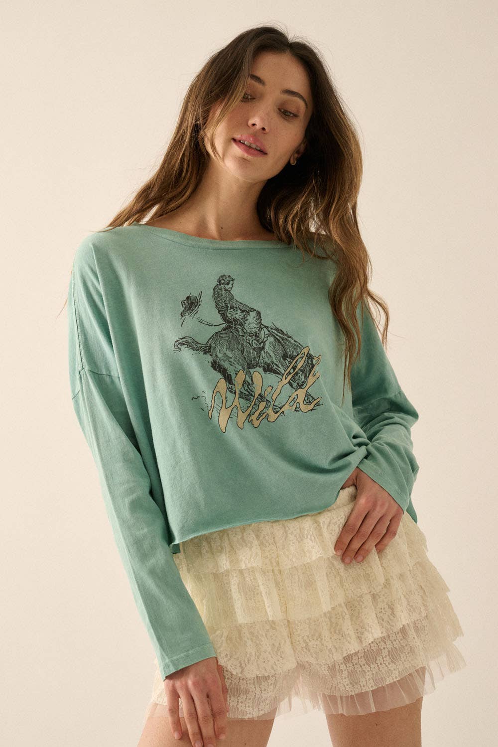 Wild Cowboy Cropped Long-Sleeve