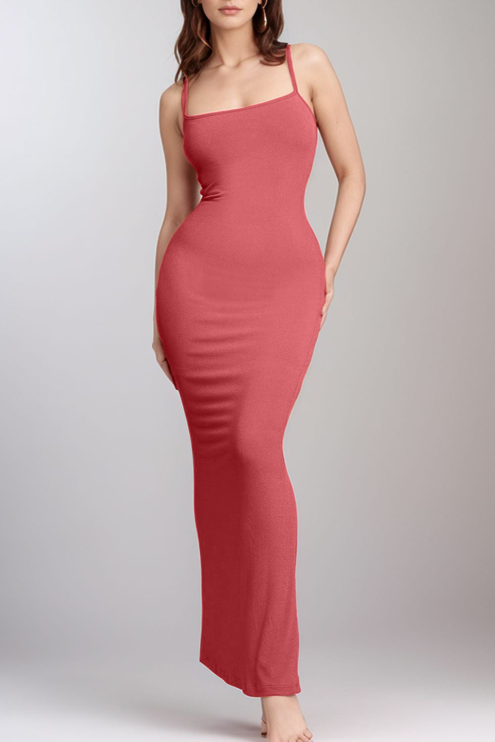 Built-In Shapewear Sleeveless Maxi Dress