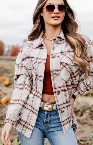 Fall Plaid Print Shacket