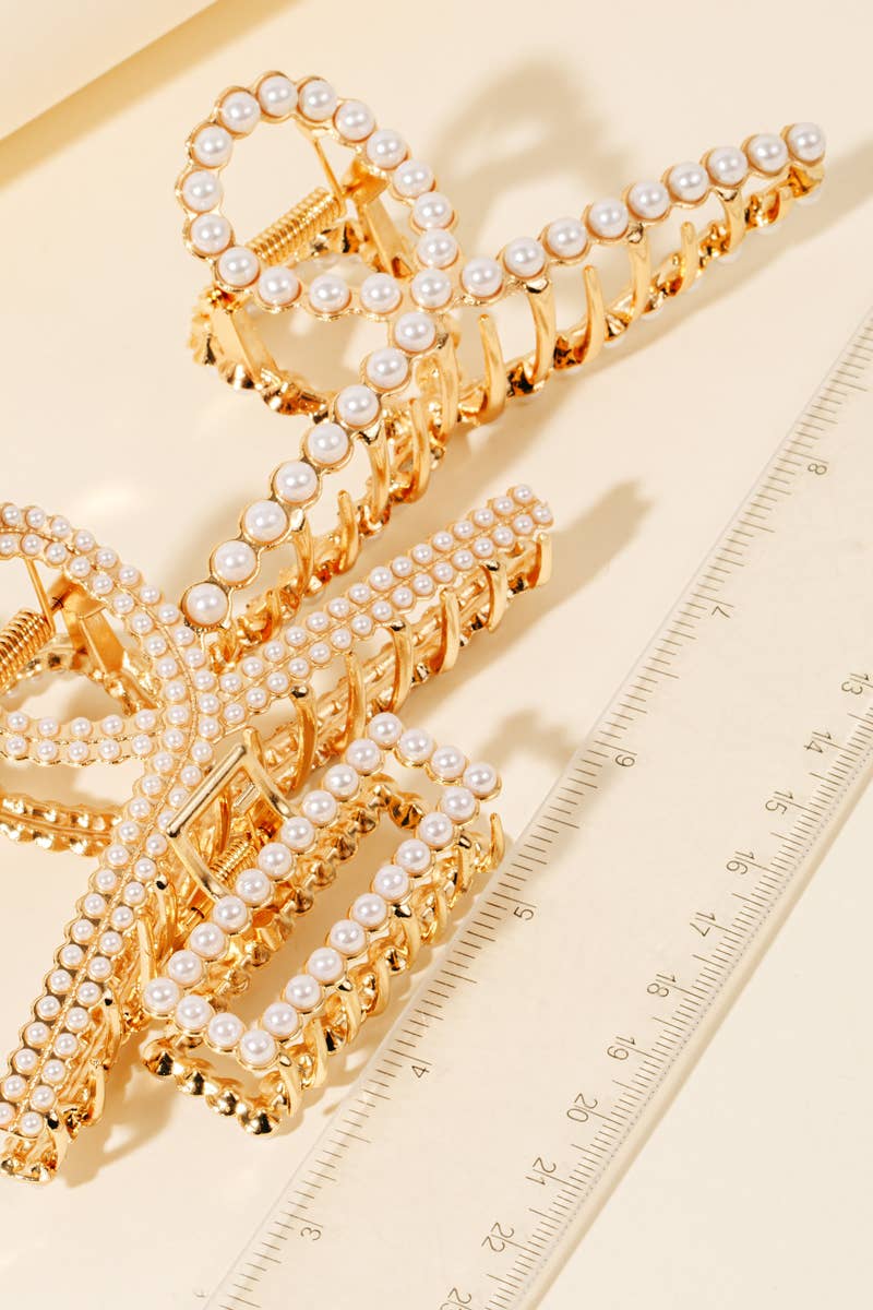 Pearl Pave Hair Clips