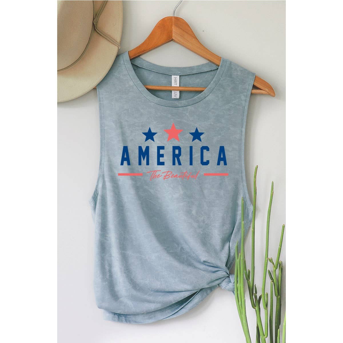 HRTandLUV - AMERICA MINERAL GRAPHIC TANK TOP: MINERAL SCARLETTE RED / XL