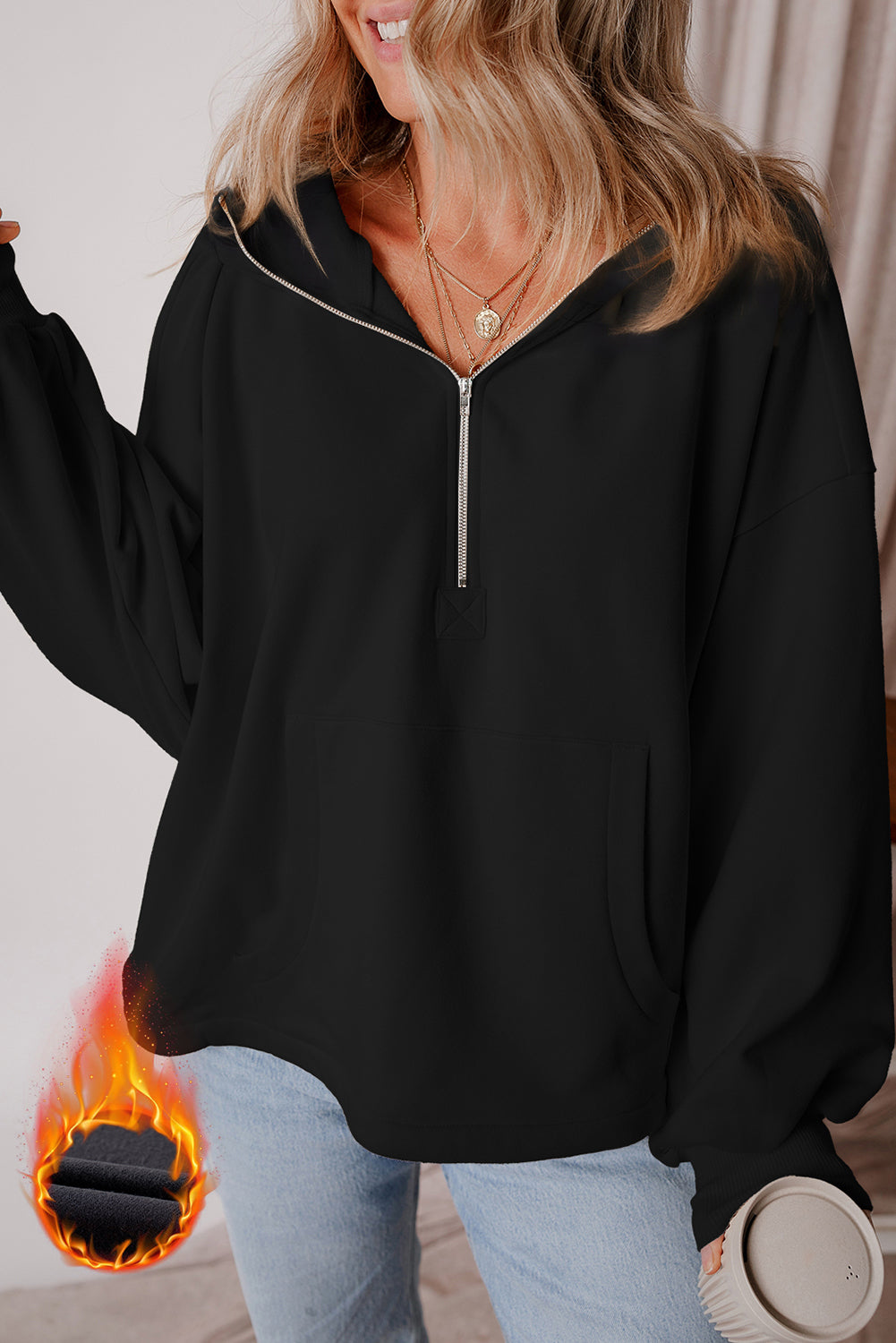 Fleece Lined Half Zip Pullover *Multiple Colors* RTS
