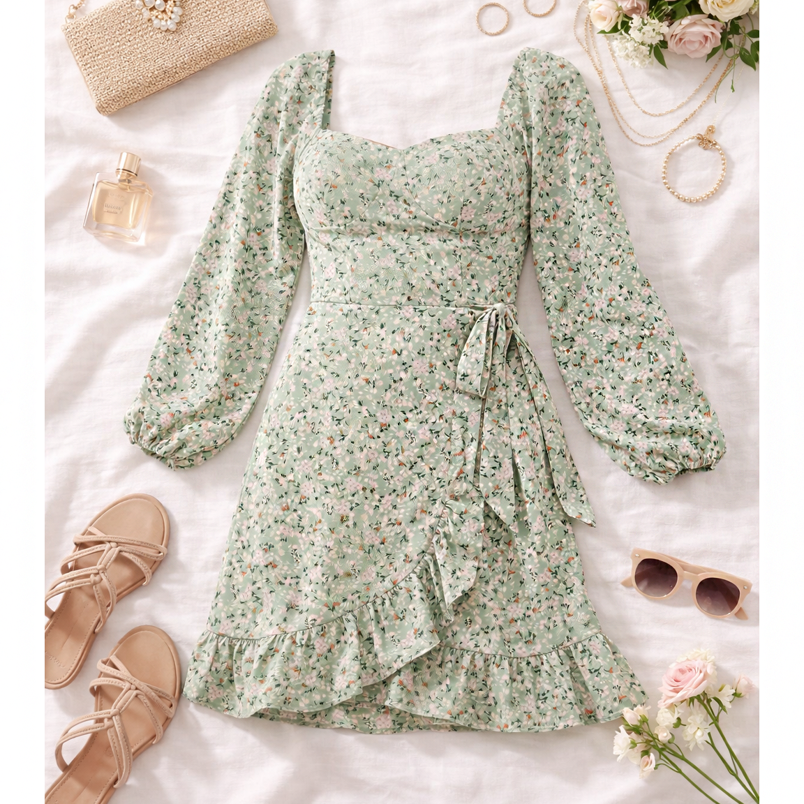 WILDFLOWER CORSET WRAP DRESS