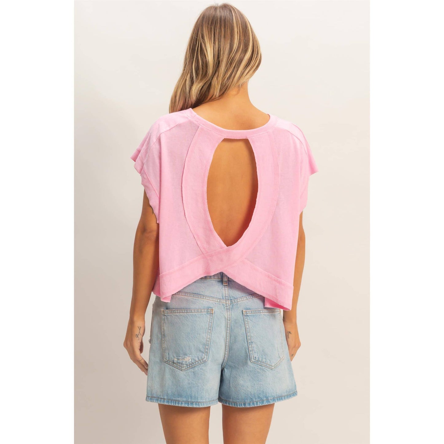 Boxy Crew Neck Top BLACK