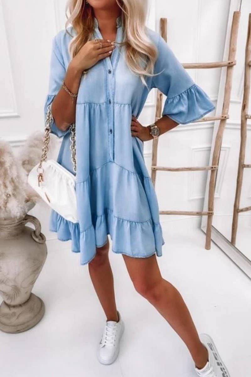 WASHED DENIM DRESS