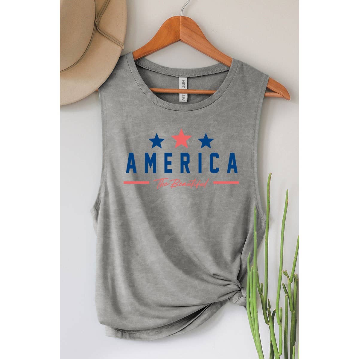 HRTandLUV - AMERICA MINERAL GRAPHIC TANK TOP: MINERAL SCARLETTE RED / XL