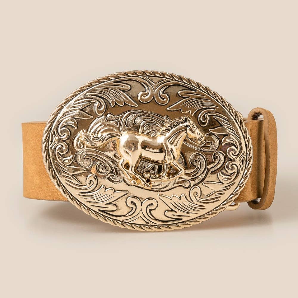 Suede Western Horse Medallion belt