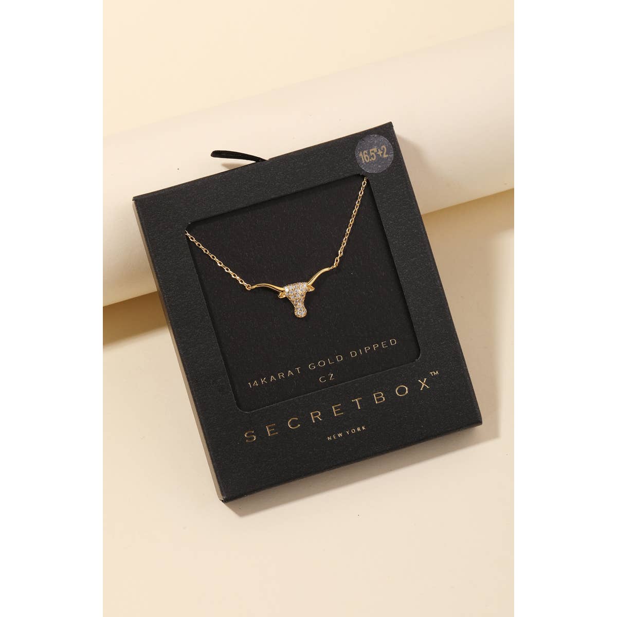 Secret Box Stud Bull Head Necklace