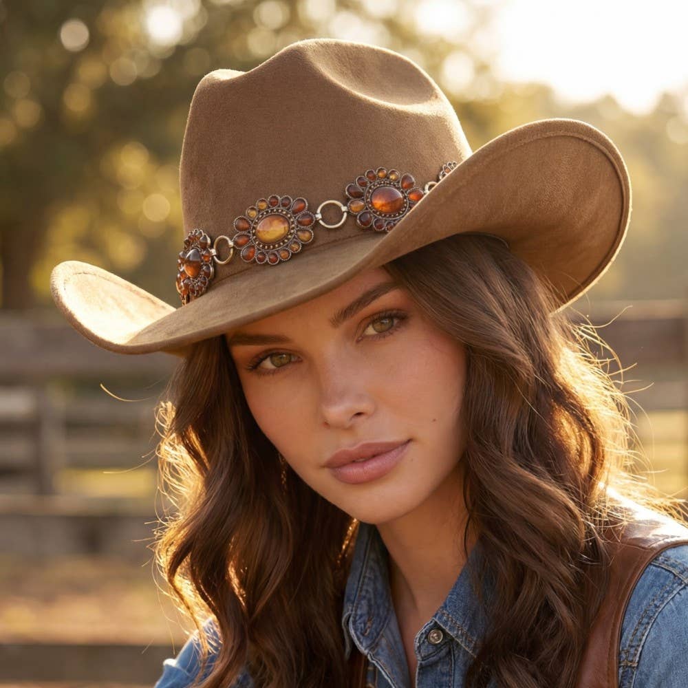 Amber Concho Chain Cowboy Hat