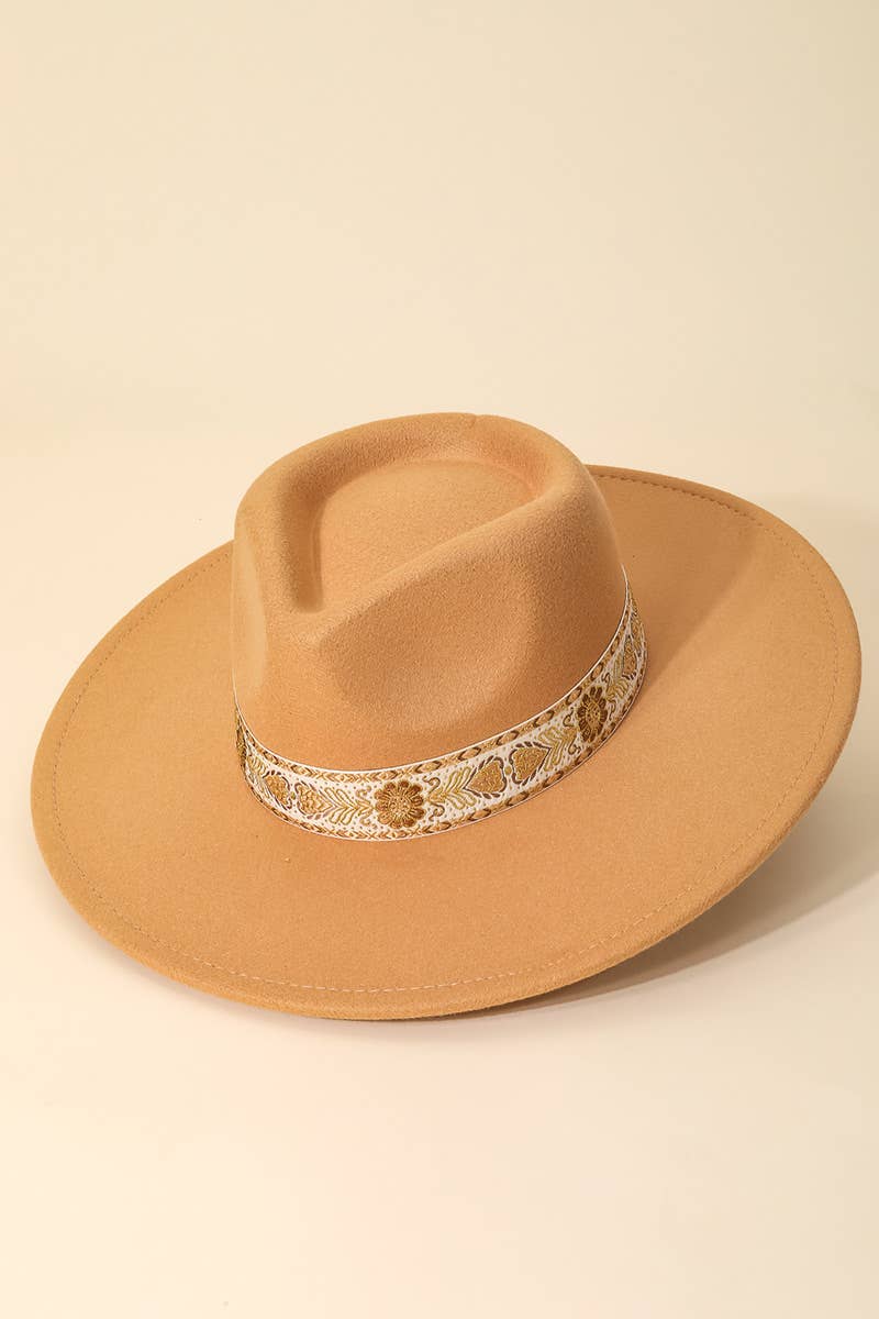 Molly Felt Fedora w/ embroidered band