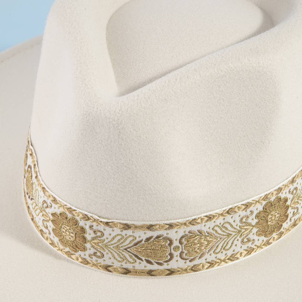 Molly Felt Fedora w/ embroidered band