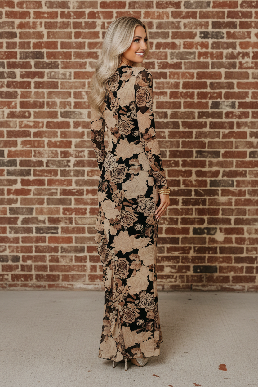 Sutton Ruffle Slit Dress
