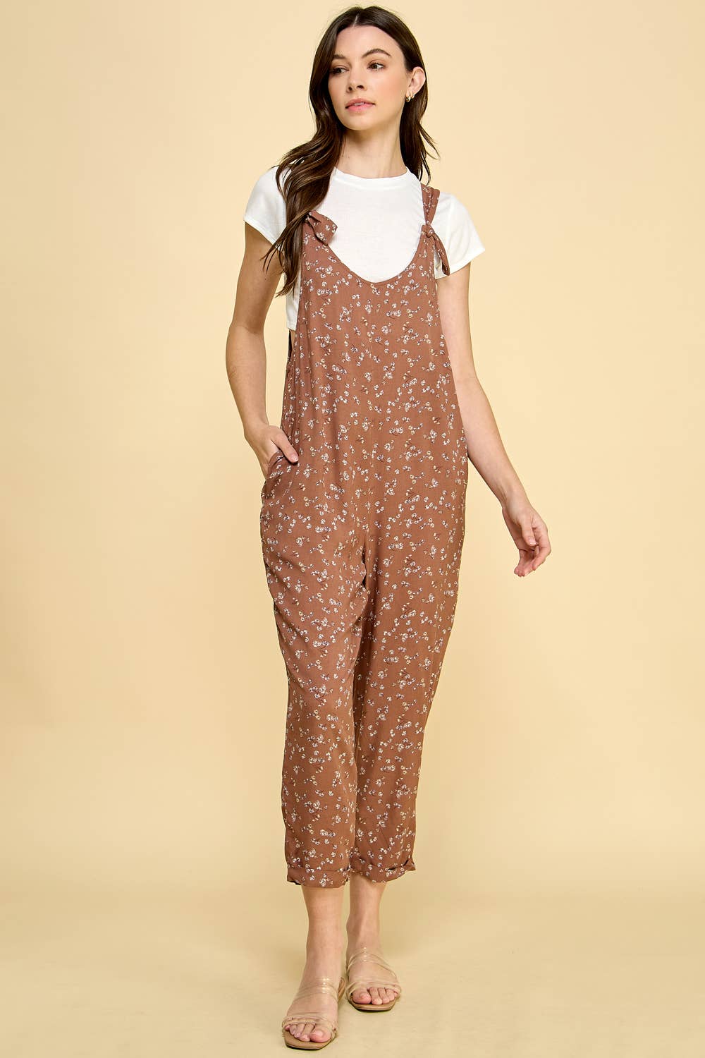 TIE SHOULDER OVERALL & TEE SET