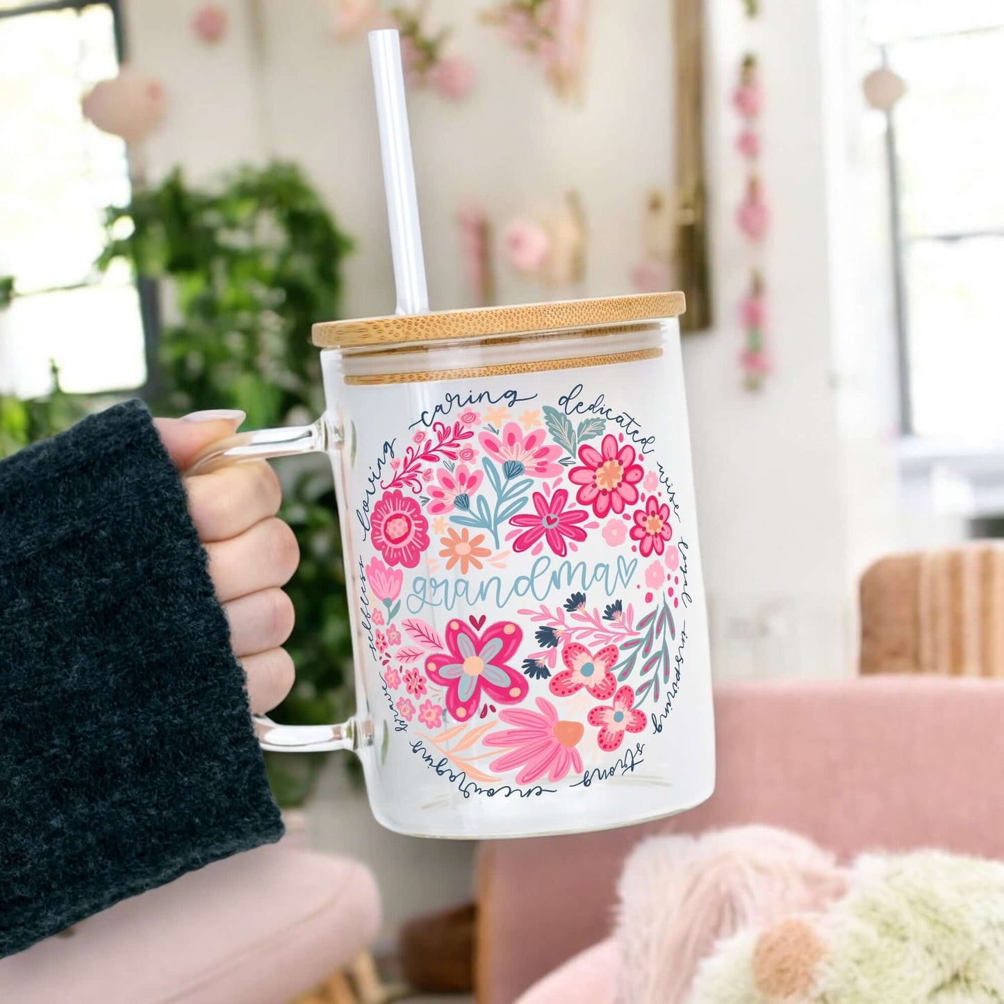 Floral Grandma 17oz Sip-Sip Hooray! -