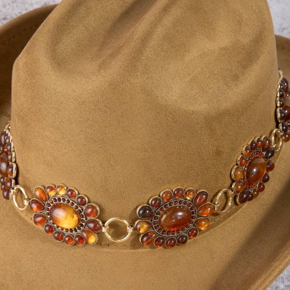 Amber Concho Chain Cowboy Hat