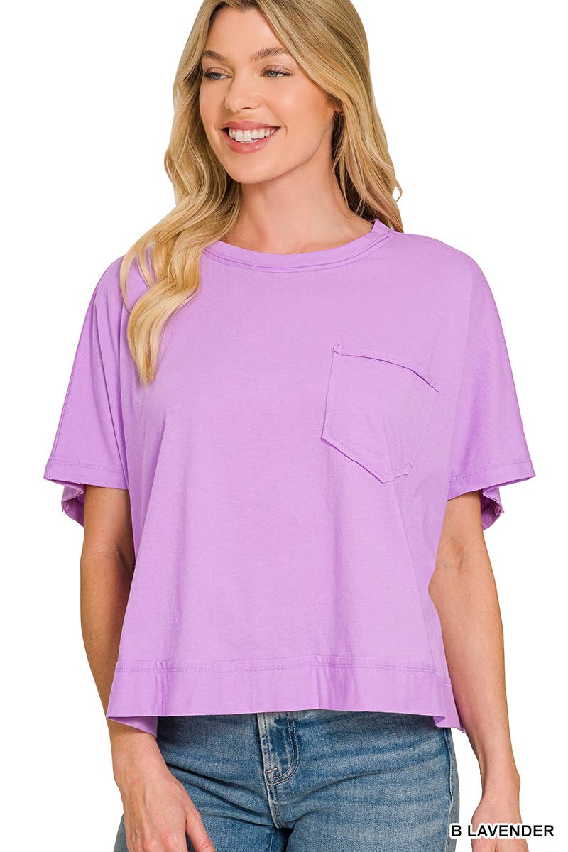 42POPS -  Exposed Seam Boxy Top - Zenana: BROWN-196764 / S/M