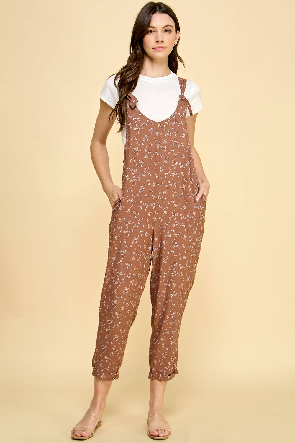TIE SHOULDER OVERALL & TEE SET