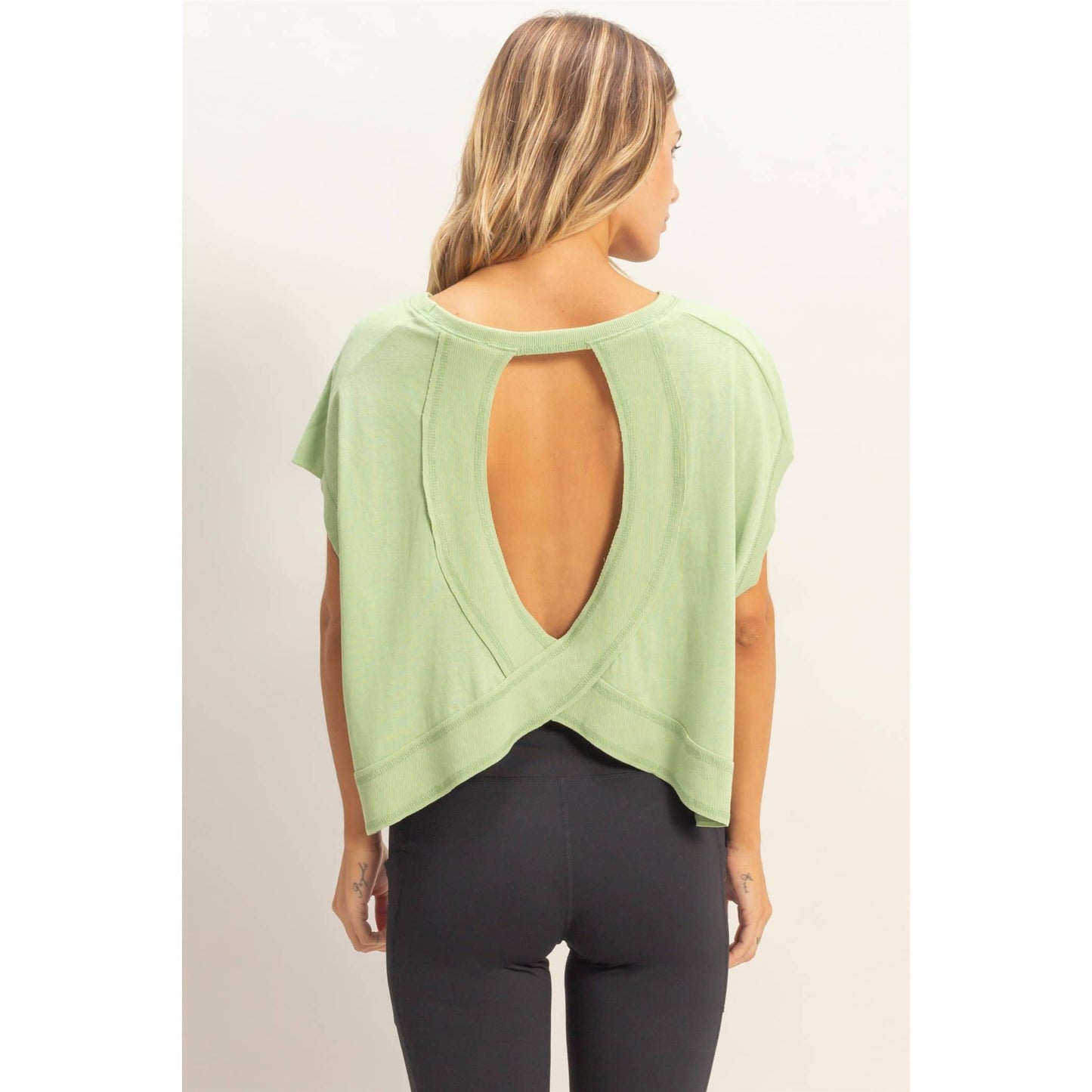 Boxy Crew Neck Top BLACK