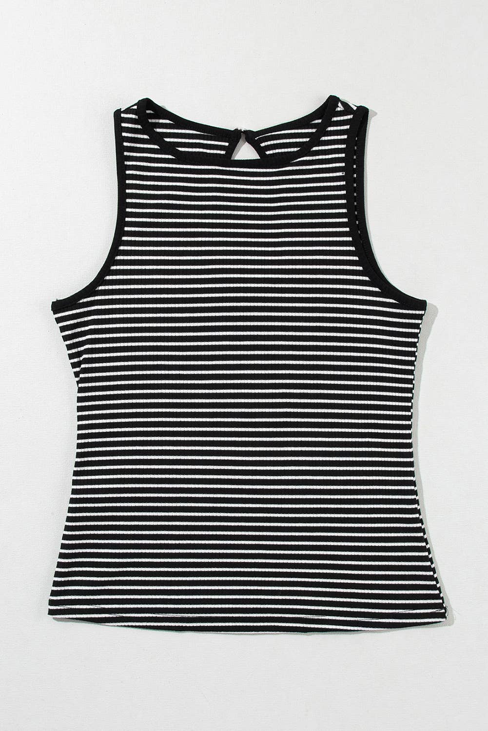 Striped Ribbed Sleeveless Top