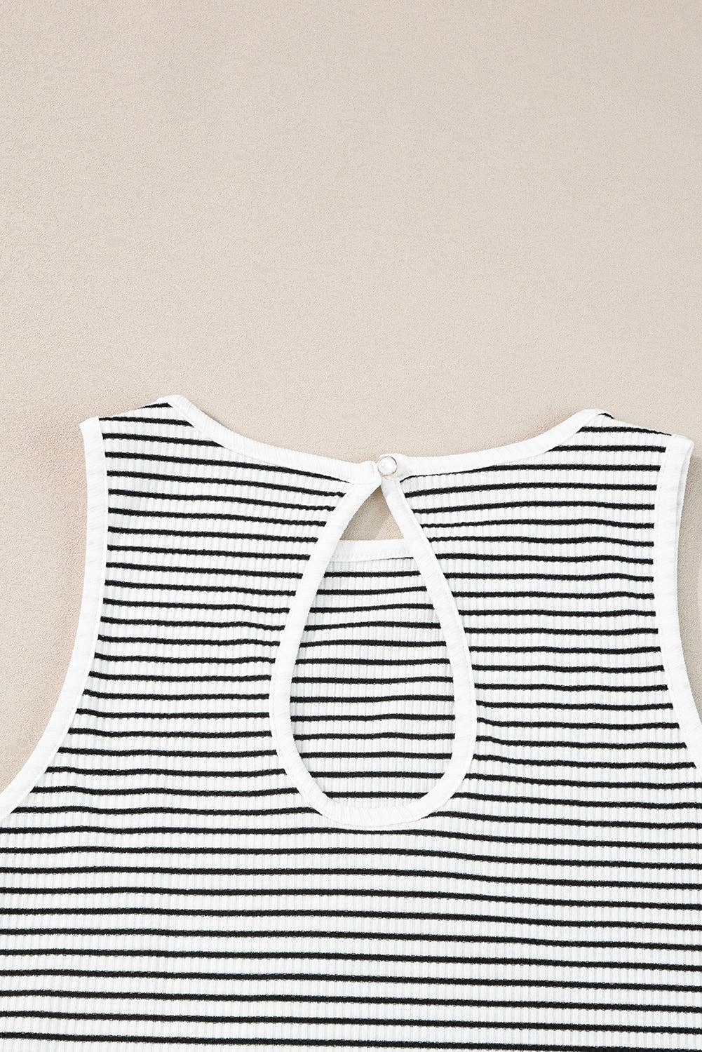 Striped Ribbed Sleeveless Top