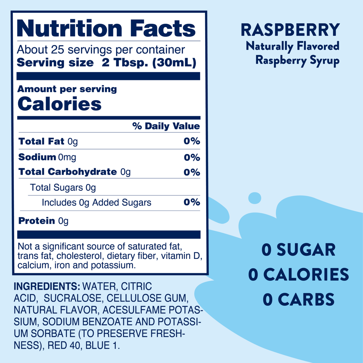 Sugar Free Raspberry Syrup - Jordan's Skinny Mixes