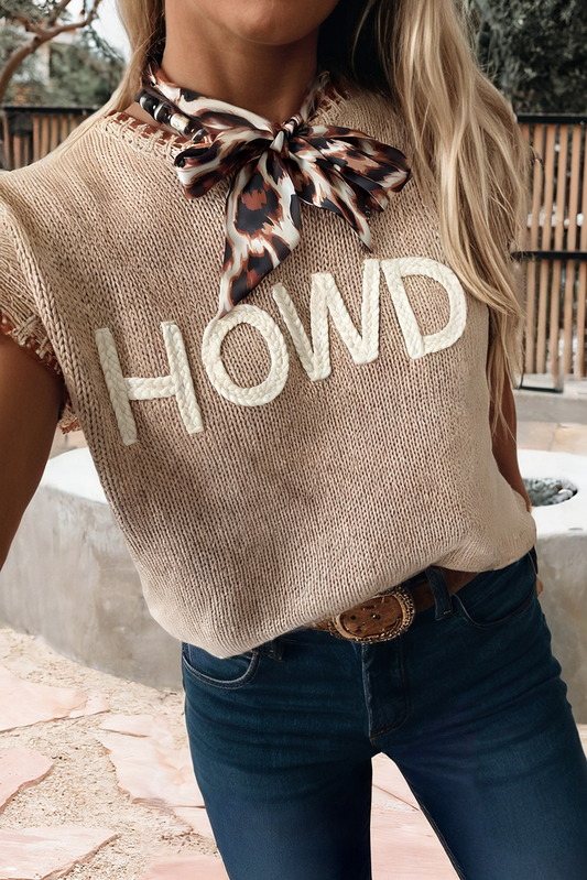 HOWDY Embroidered Knit top