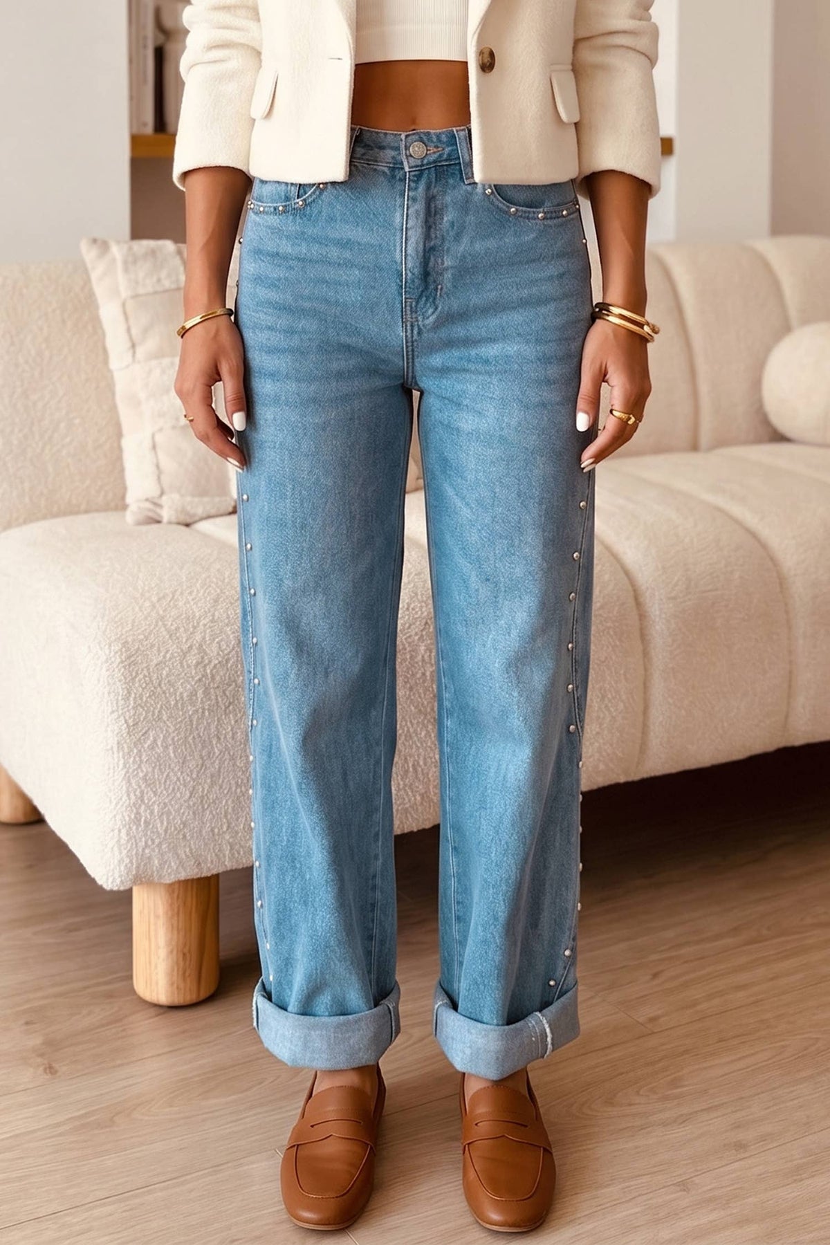 Rivet Detail Jeans