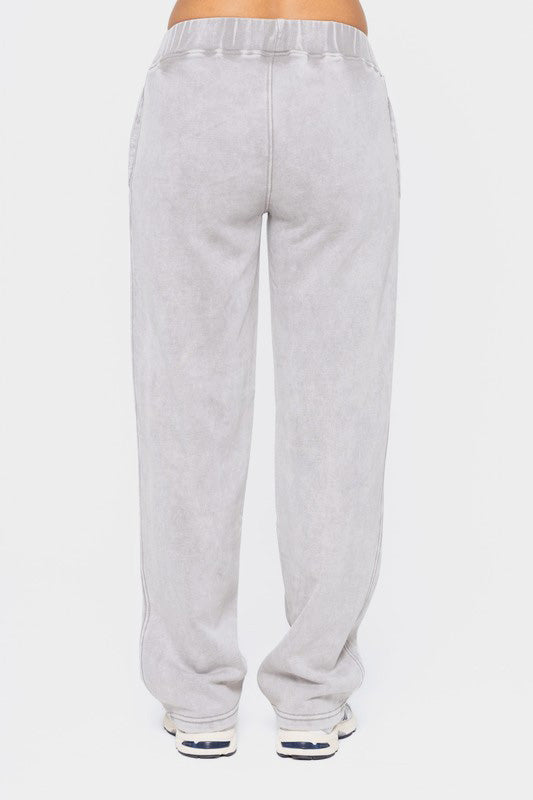 Mono B Elastic Waist Fleece Pants with Pockets