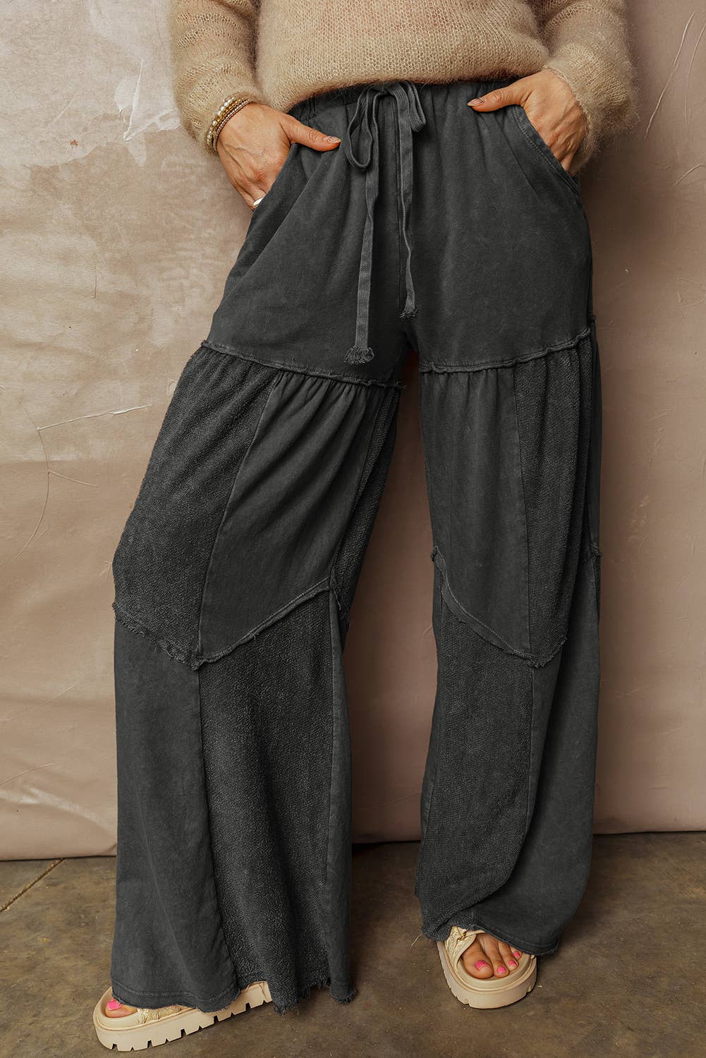 Mineral Wash Tiered Wide Leg