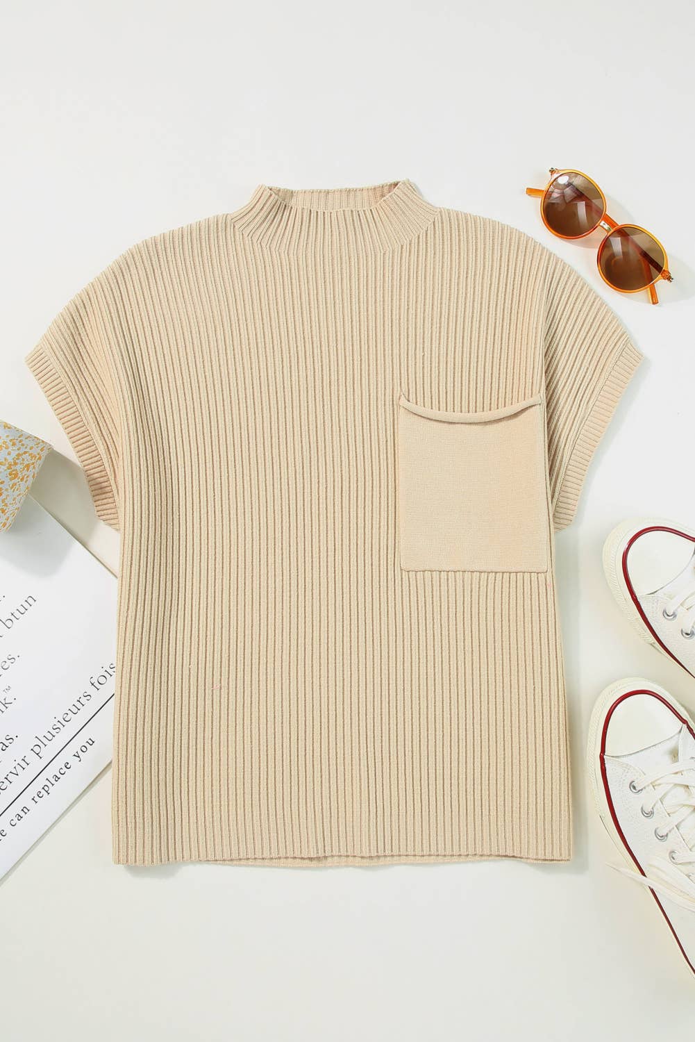 Patch Pocket Ribbed Sweater