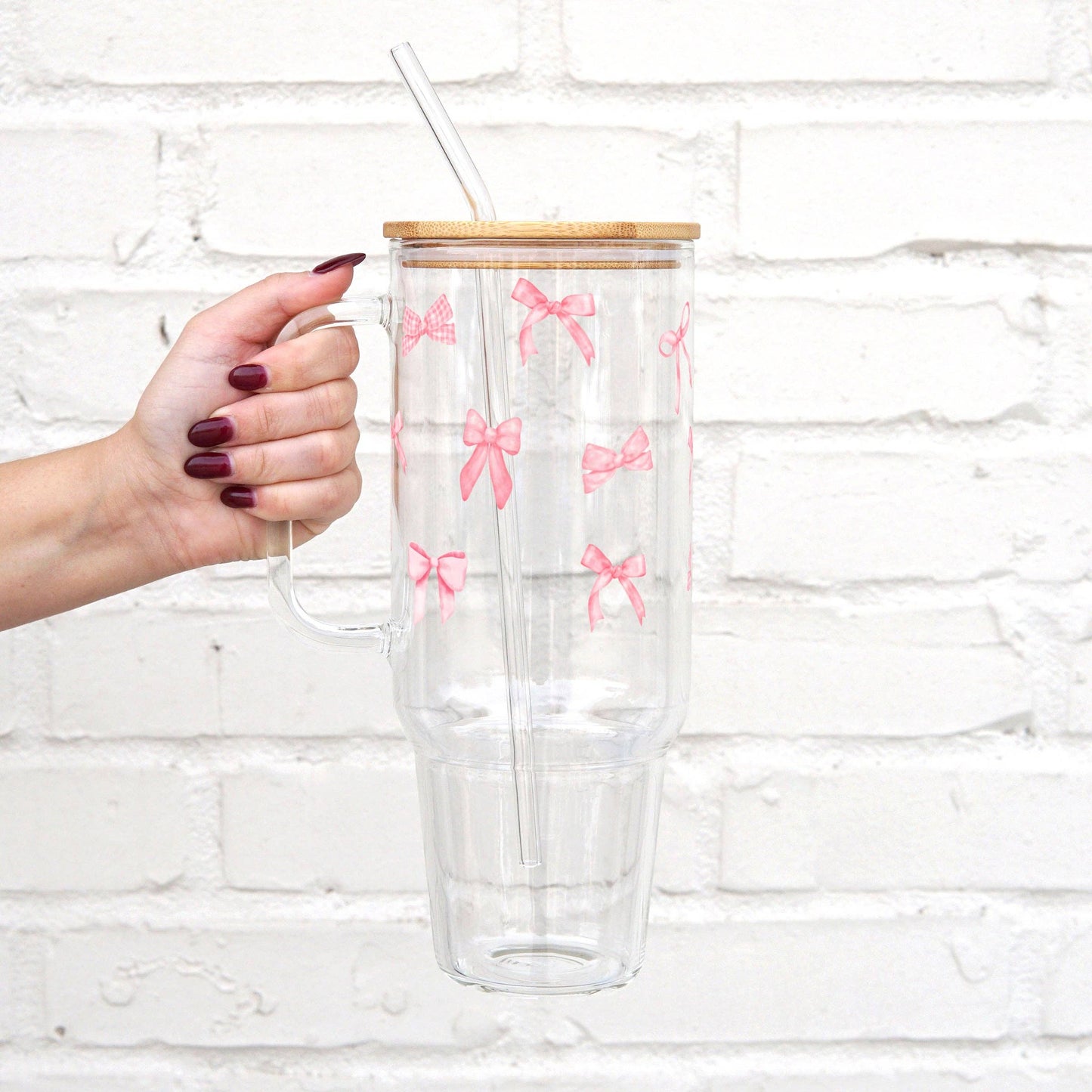 Pink Coquette Bows 40oz Sip-Sip Hooray!