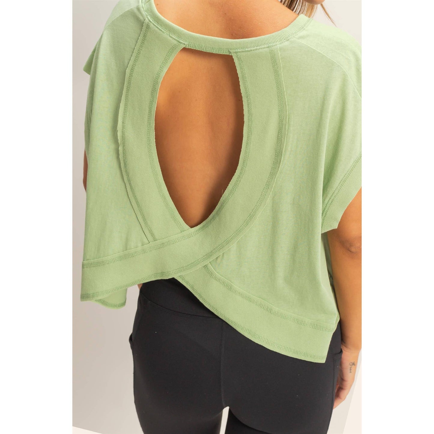 Boxy Crew Neck Top BLACK