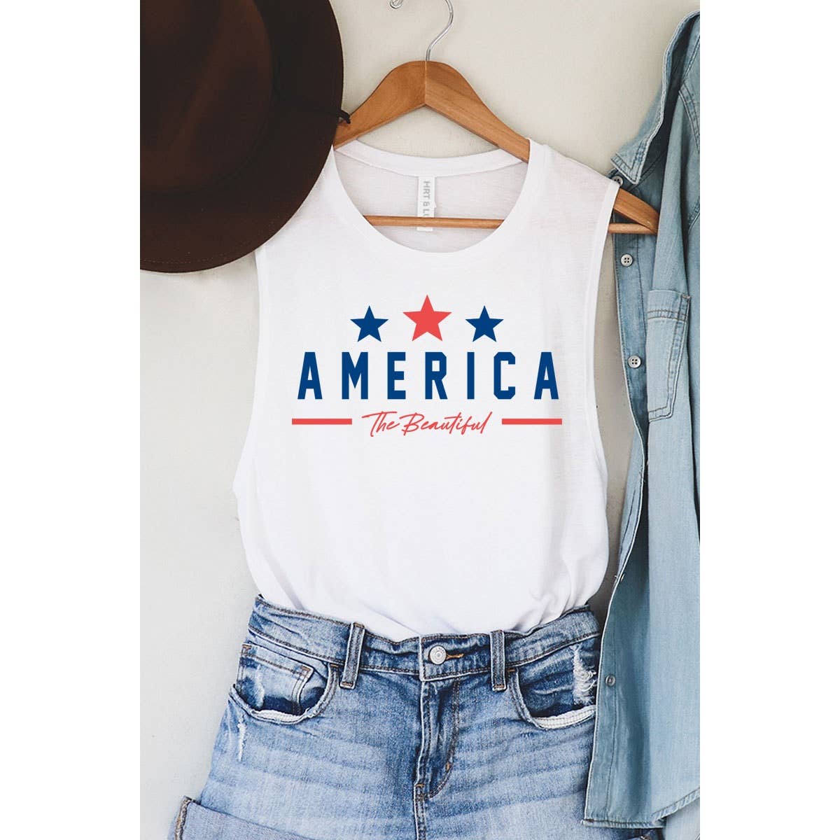 HRTandLUV - AMERICA MINERAL GRAPHIC TANK TOP: MINERAL SCARLETTE RED / M