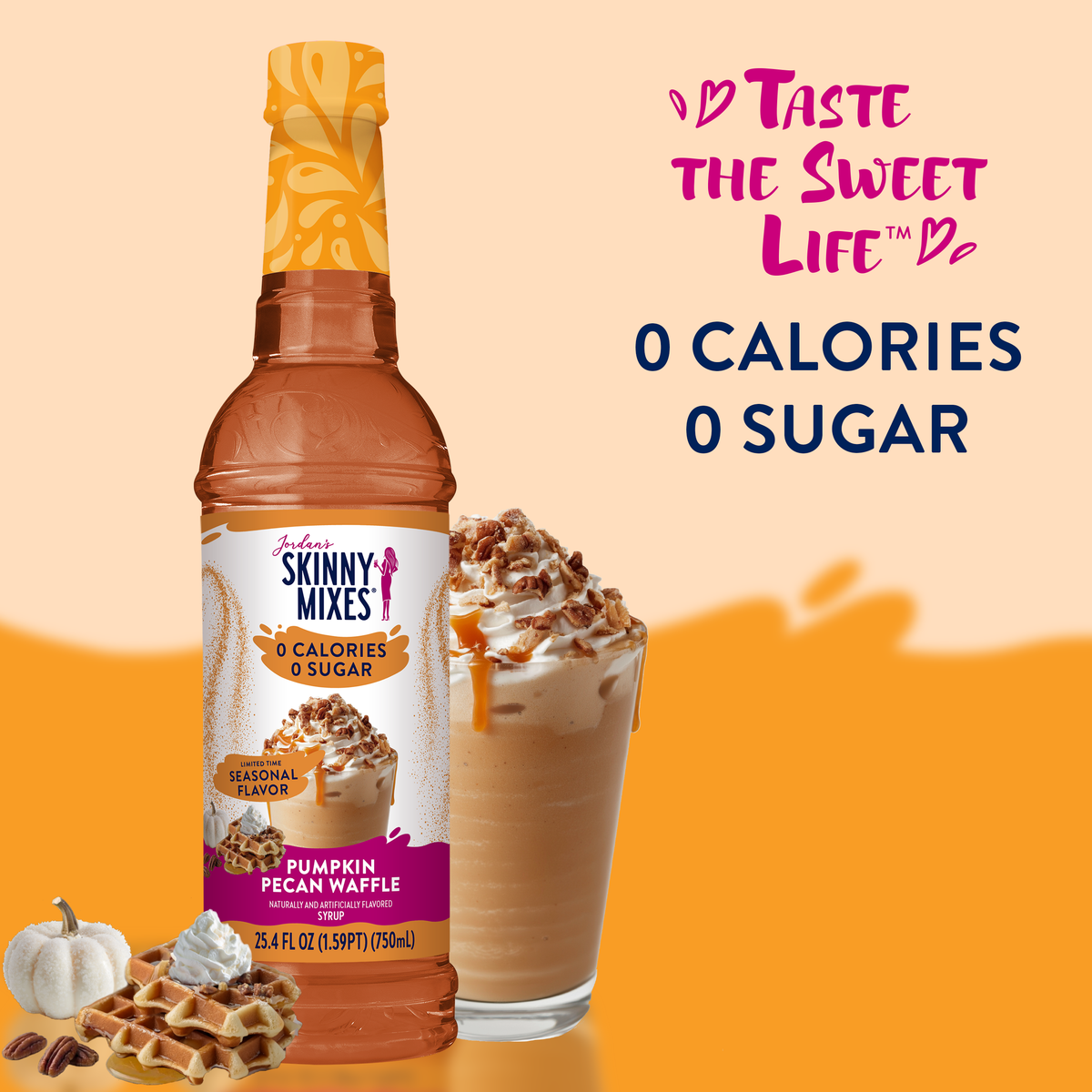 Sugar Free Pumpkin Pecan Waffle Syrup - Jordan's Skinny Mixes