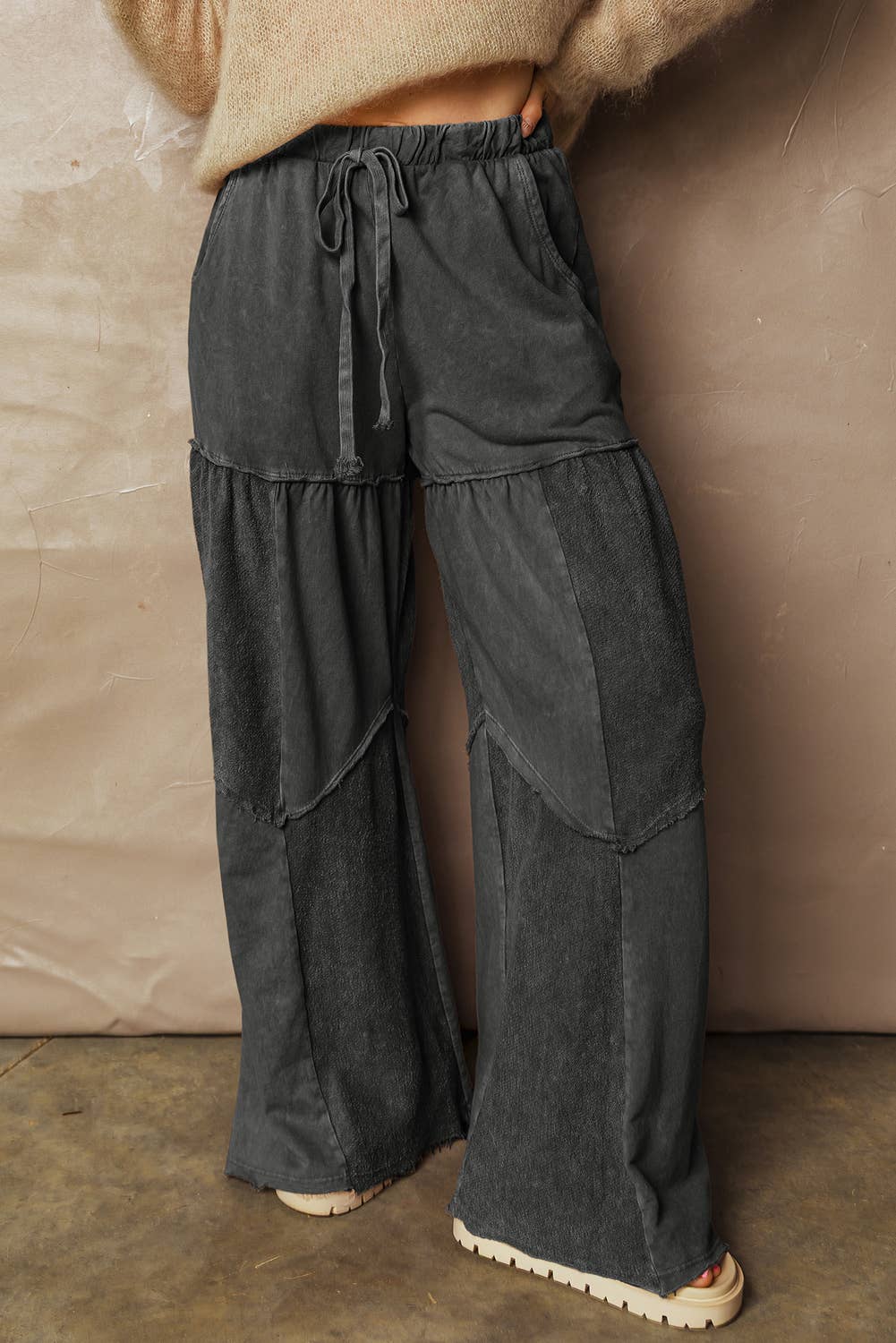 Mineral Wash Tiered Wide Leg