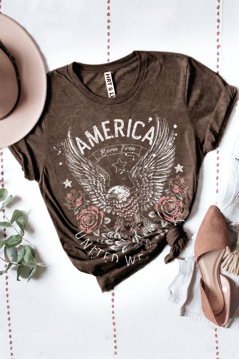 HRTandLUV - AMERICA UNITED WE STAND MINERAL GRAPHIC TEE: Mineral Navy / XL