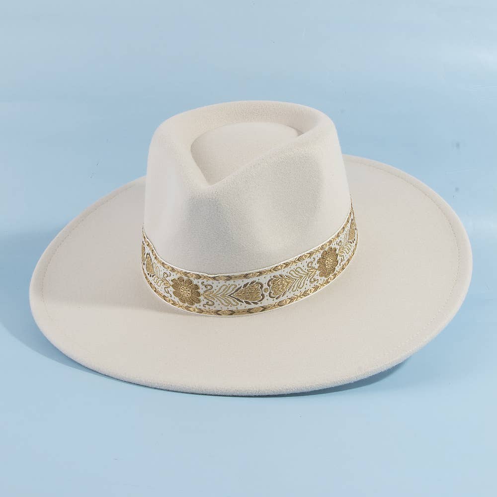 Molly Felt Fedora w/ embroidered band