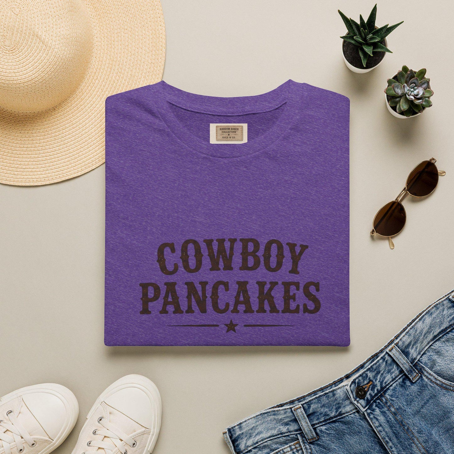 Cowboy Pancakes T-Shirt | Western Typography, Retro Star