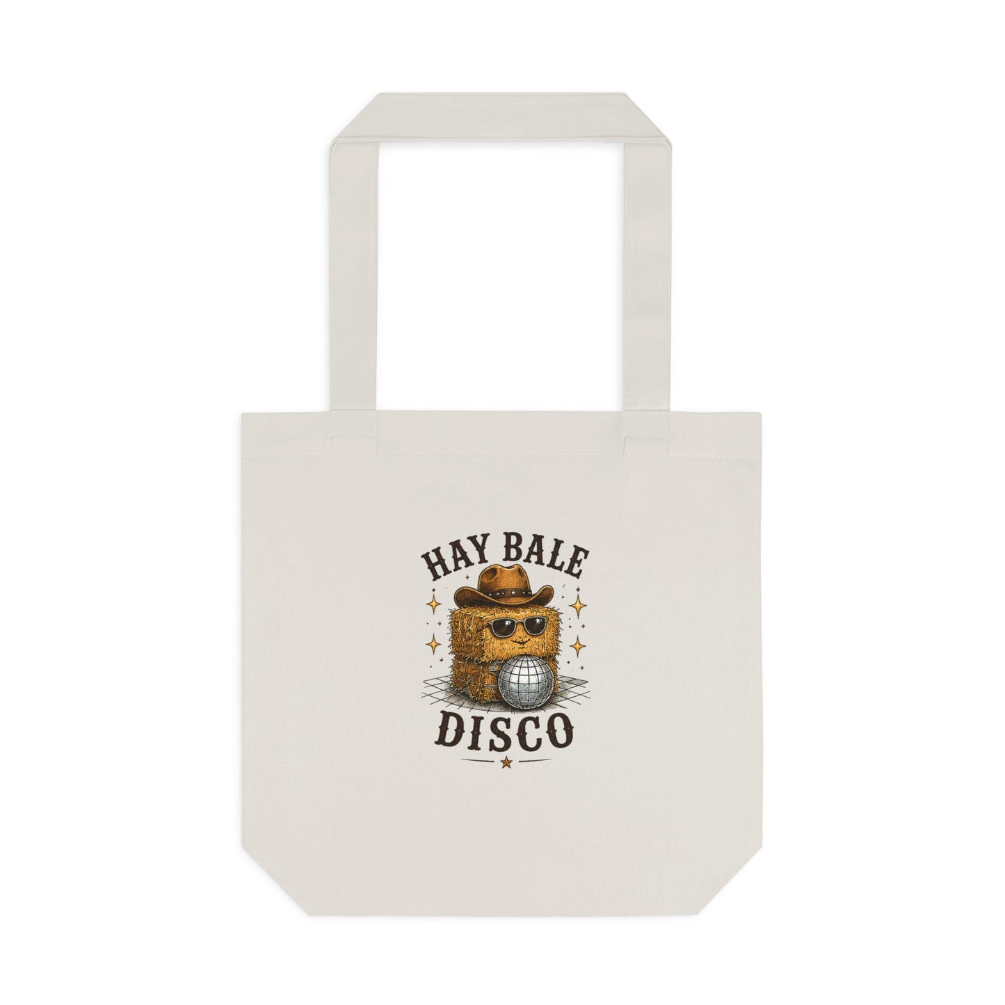 Hay Bale Disco Tote Bag | Rustic Ranch Graphic Tote