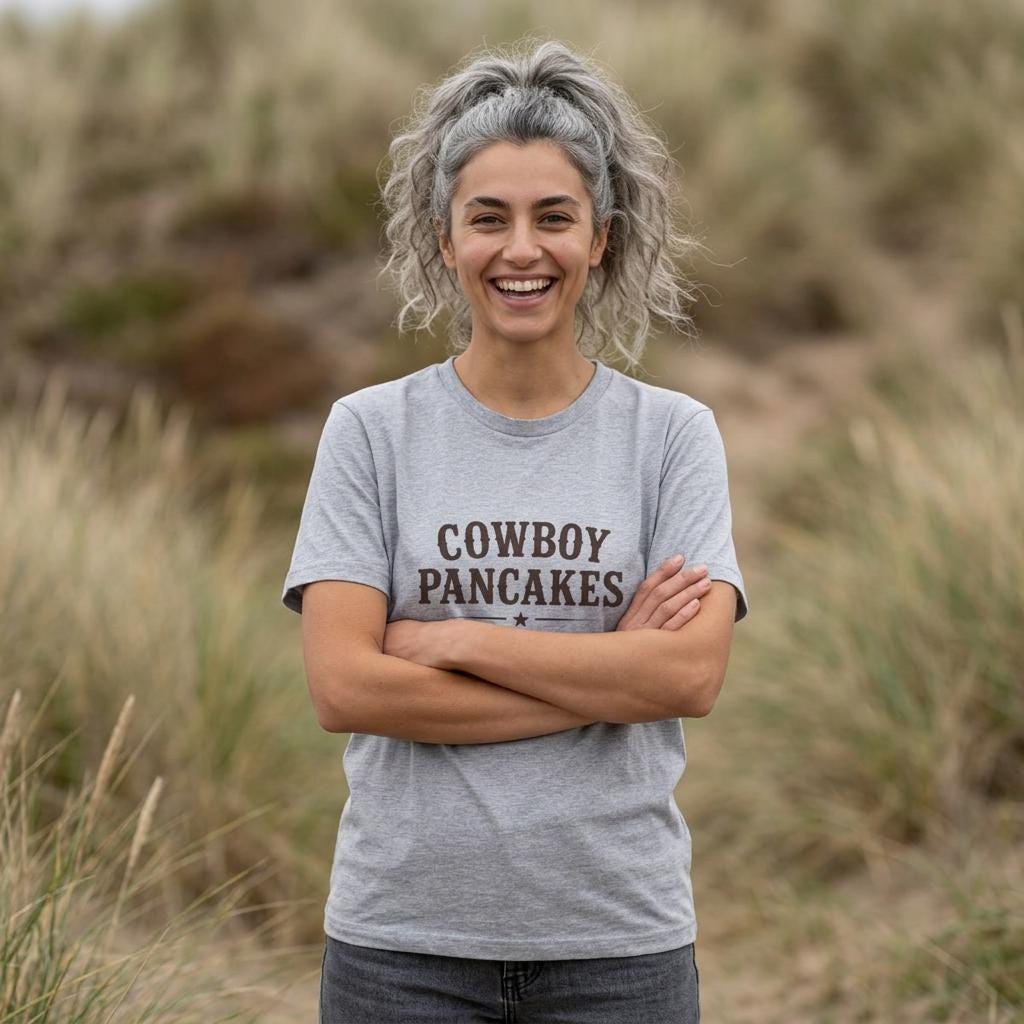Cowboy Pancakes T-Shirt | Western Typography, Retro Star