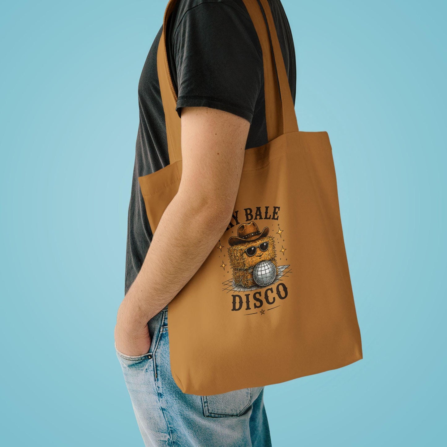 Hay Bale Disco Tote Bag | Rustic Ranch Graphic Tote
